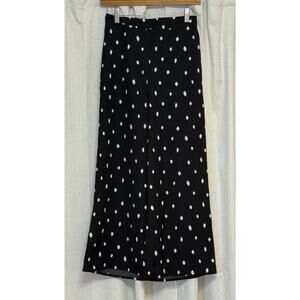 Worthington Wide Leg Pants in Black with White Polka Dots